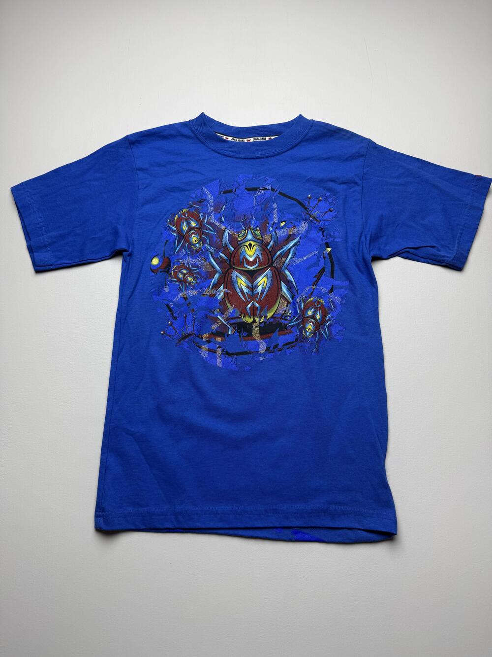 Vintage JNCO Jeans Shirt Mens Large Blue Tribal Beetle Graphic Tee USA VTG 90's
